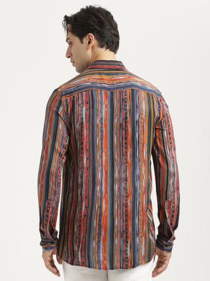 Printed Viscose Shirt Red