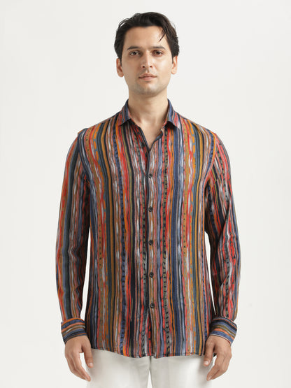 Printed Viscose Shirt Red