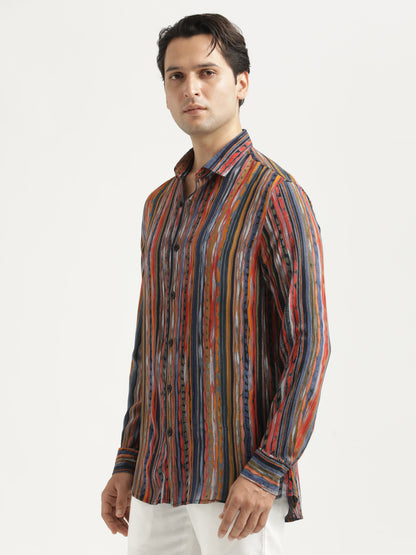 Printed Viscose Shirt Red