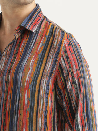 Printed Viscose Shirt Red