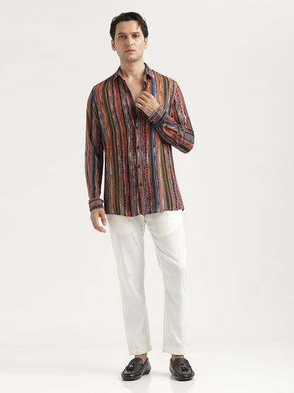 Printed Viscose Shirt Red