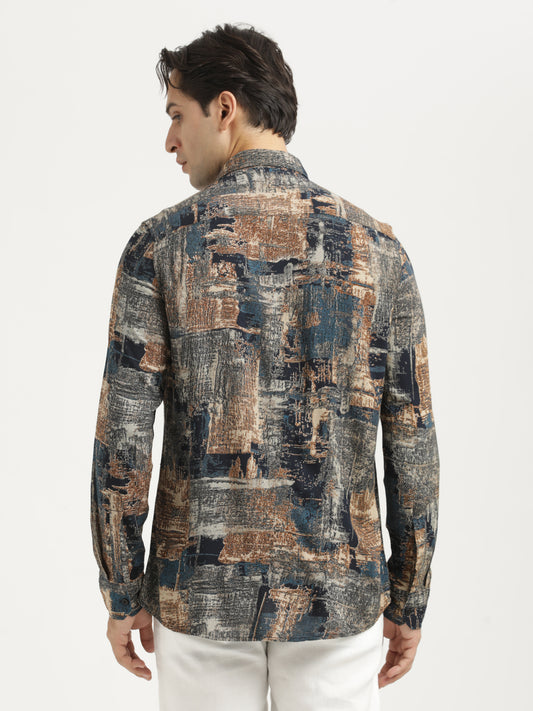 Printed Viscose Shirt Lt Grey