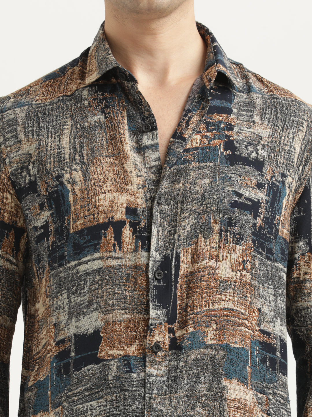 Printed Viscose Shirt Lt Grey