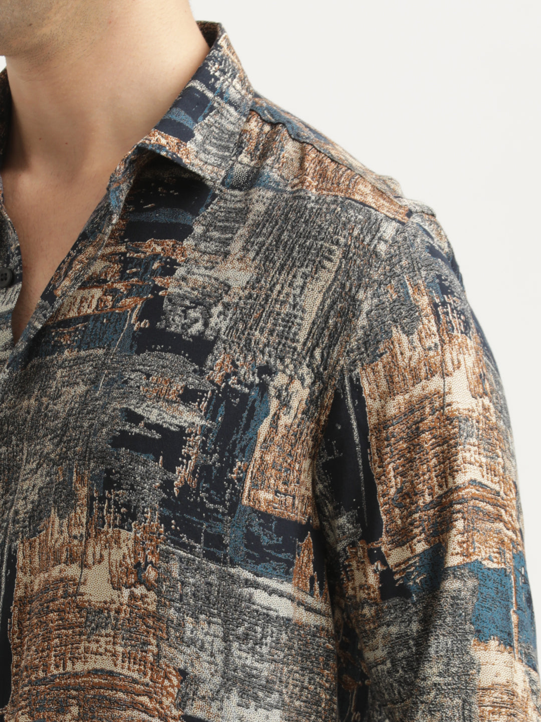 Printed Viscose Shirt Lt Grey