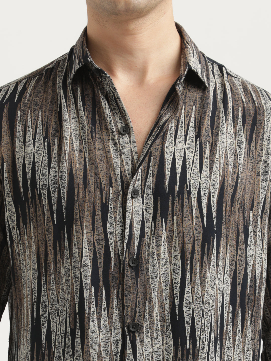 Printed Viscose Shirt Lt Beige