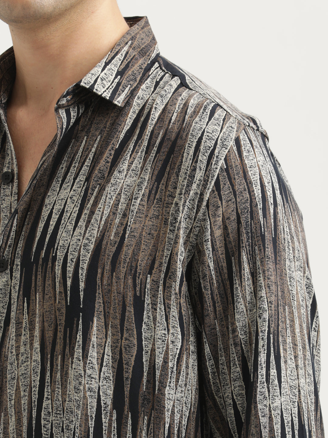 Printed Viscose Shirt Lt Beige