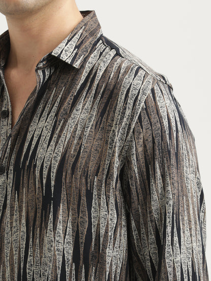 Printed Viscose Shirt Lt Beige