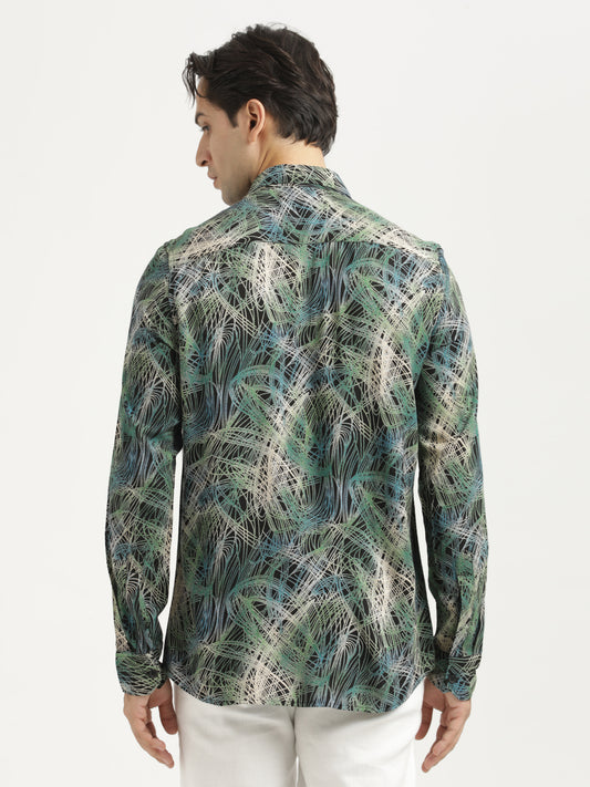 Printed Viscose Shirt Green
