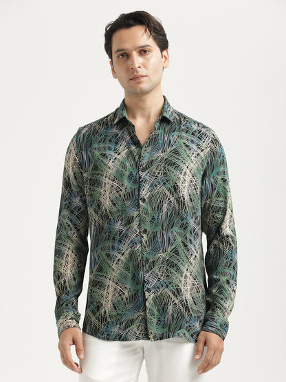 Printed Viscose Shirt Green
