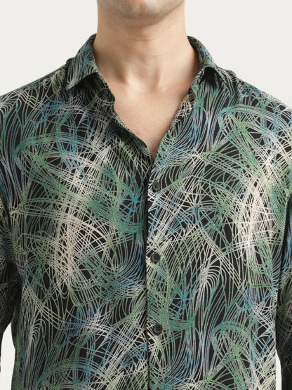 Printed Viscose Shirt Green