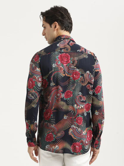 Printed Viscose Shirt Rose