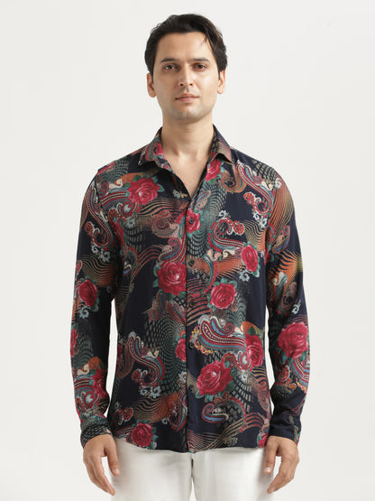 Printed Viscose Shirt Rose