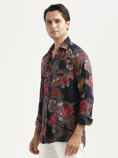 Printed Viscose Shirt Rose