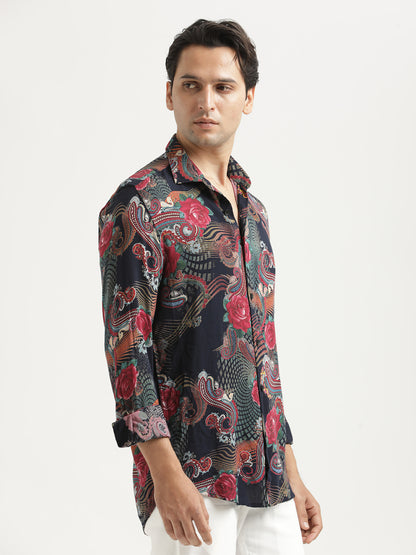 Printed Viscose Shirt Rose