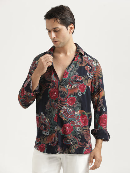 Printed Viscose Shirt Rose