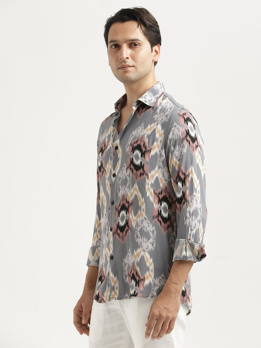 Printed Viscose Shirt Pink