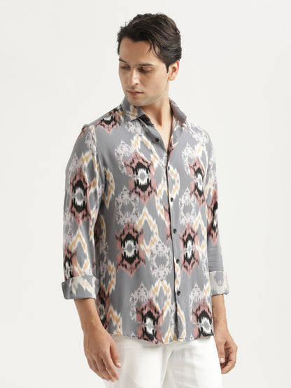 Printed Viscose Shirt Pink