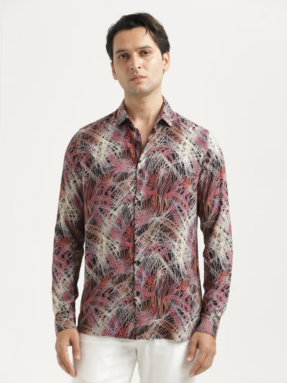 Printed Viscose Shirt Lavender