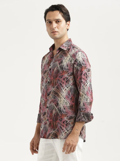 Printed Viscose Shirt Lavender