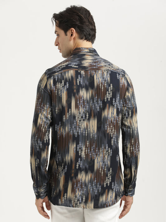 Printed Viscose Shirt Black