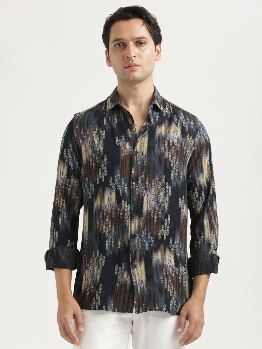 Printed Viscose Shirt Black