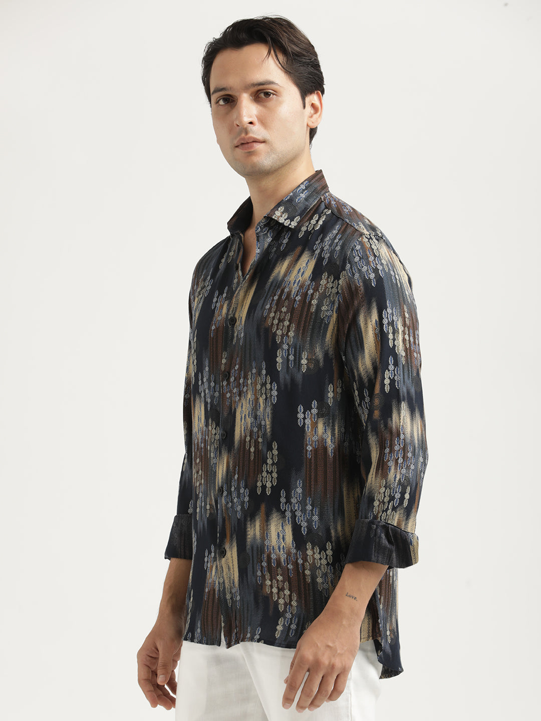 Printed Viscose Shirt Black