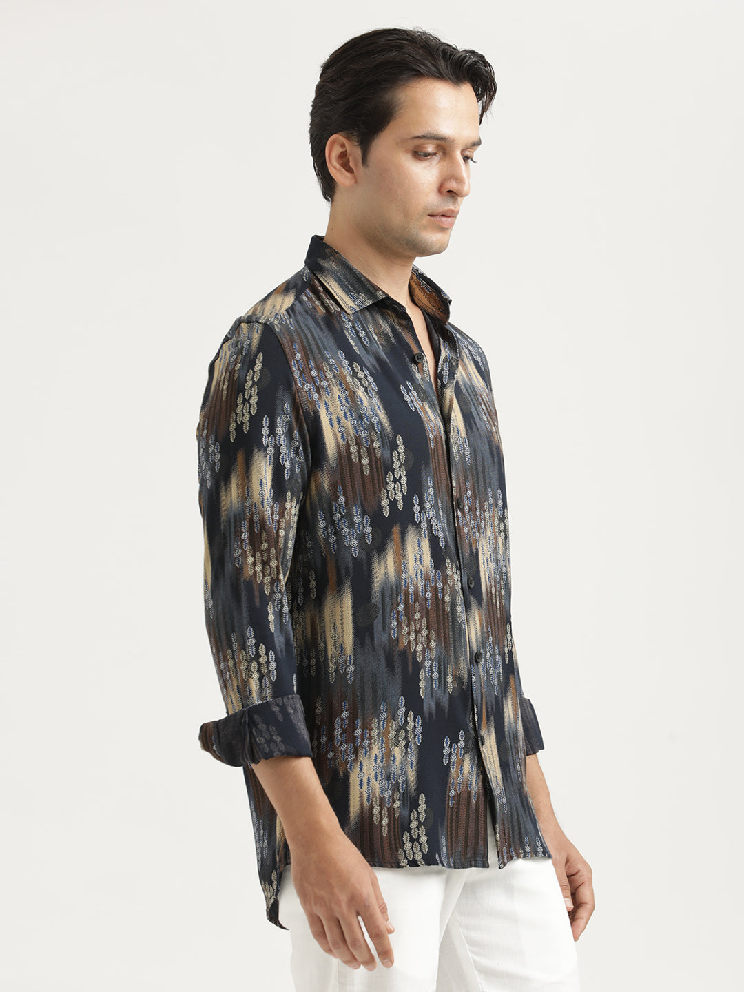 Printed Viscose Shirt Black
