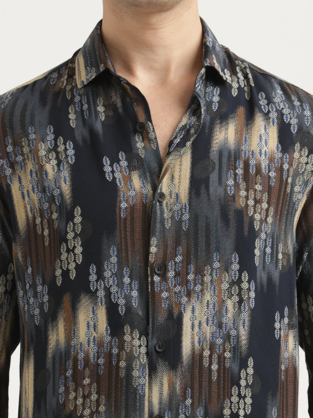 Printed Viscose Shirt Black