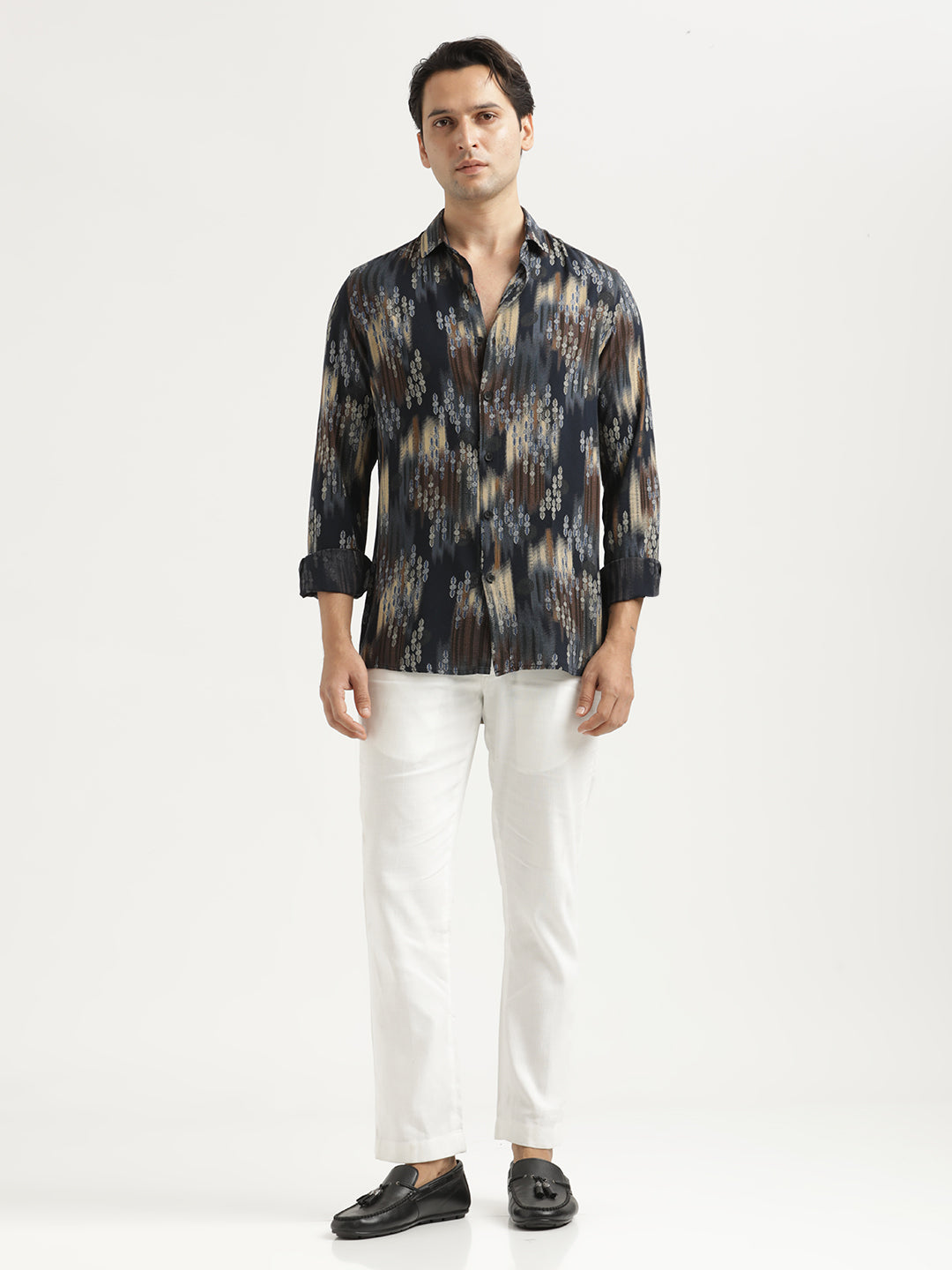 Printed Viscose Shirt Black