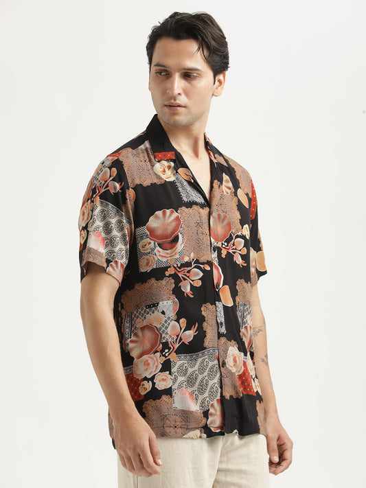 Printed Resort Shirt Orange