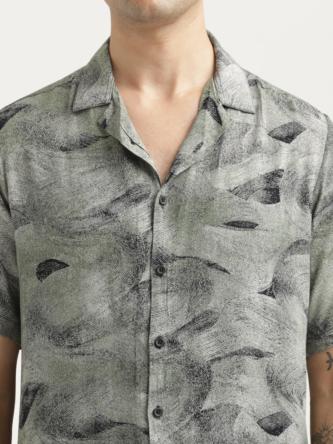 Printed Resort Shirt Lt Grey