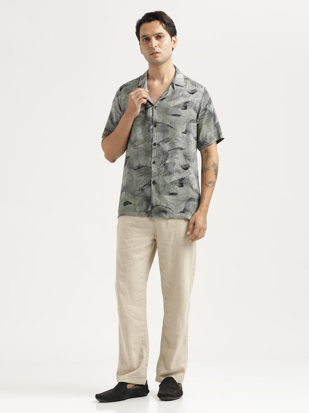 Printed Resort Shirt Lt Grey