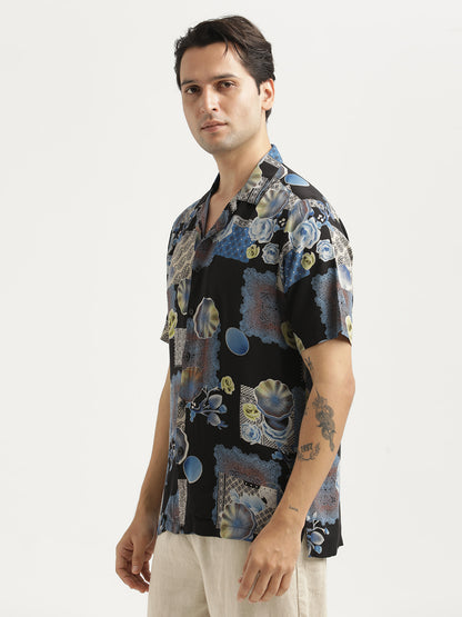 Printed Resort Shirt Lt Blue