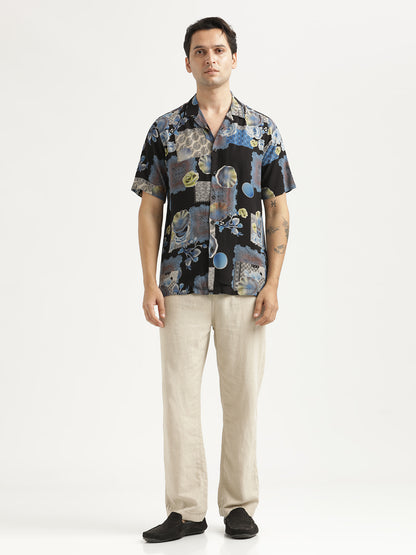 Printed Resort Shirt Lt Blue