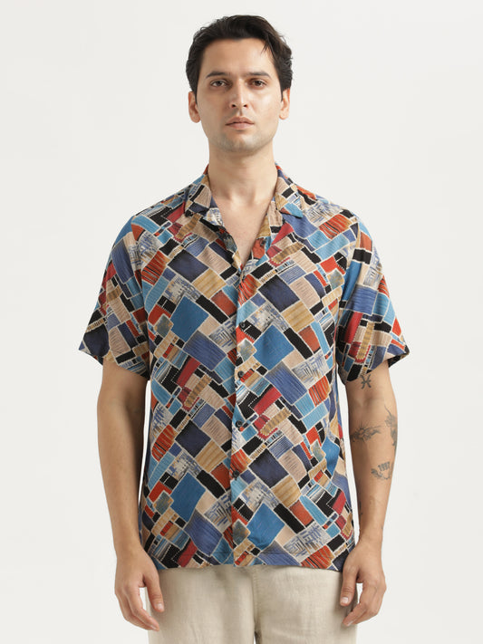 Printed Resort Shirt Blue