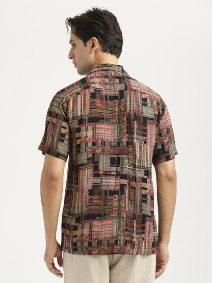Printed Resort Shirt Maroon