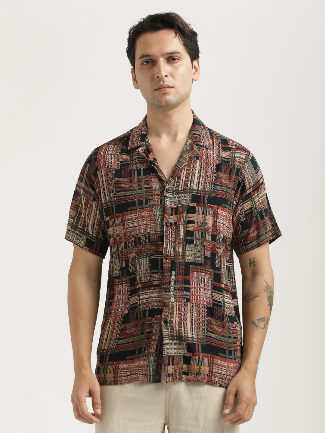 Printed Resort Shirt Maroon
