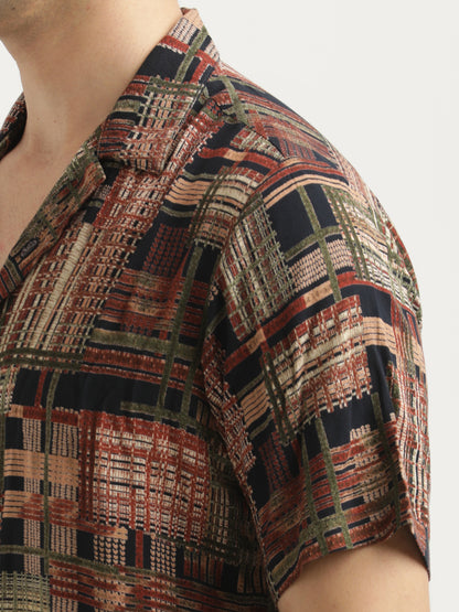 Printed Resort Shirt Maroon