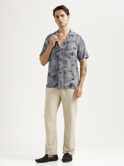 Printed Resort Shirt Navy