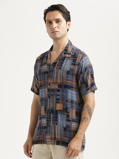 Printed Resort Shirt Royal Blue