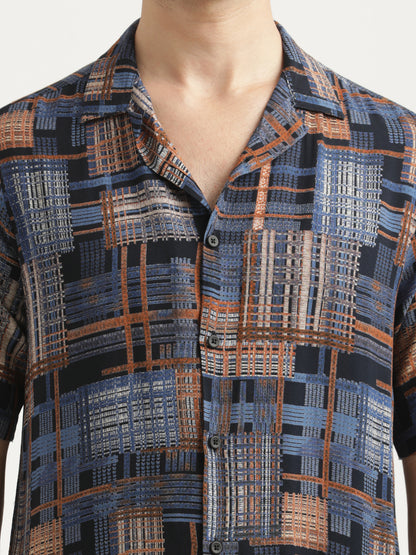 Printed Resort Shirt Royal Blue