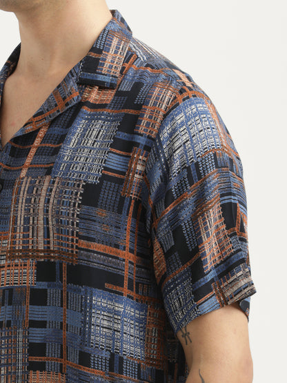 Printed Resort Shirt Royal Blue