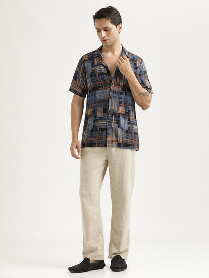 Printed Resort Shirt Royal Blue