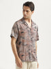 Printed Resort Shirt Lt Brown