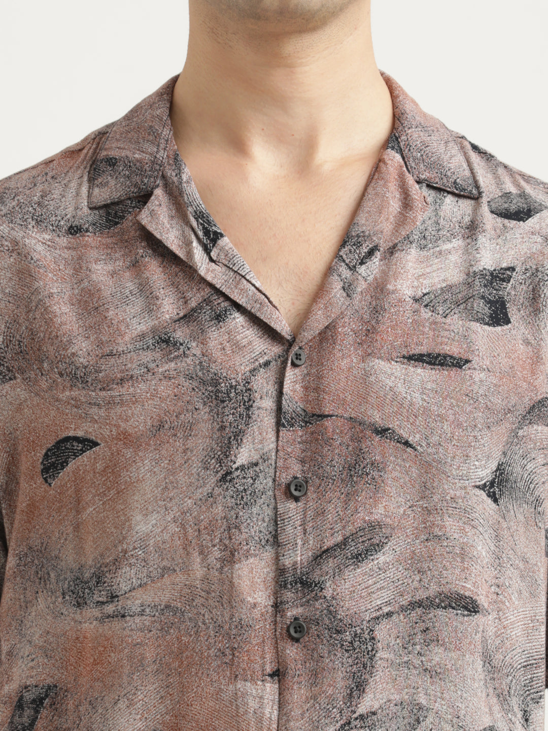 Printed Resort Shirt Lt Brown