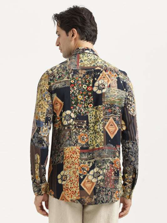 Printed Viscose Shirt Lt Cream
