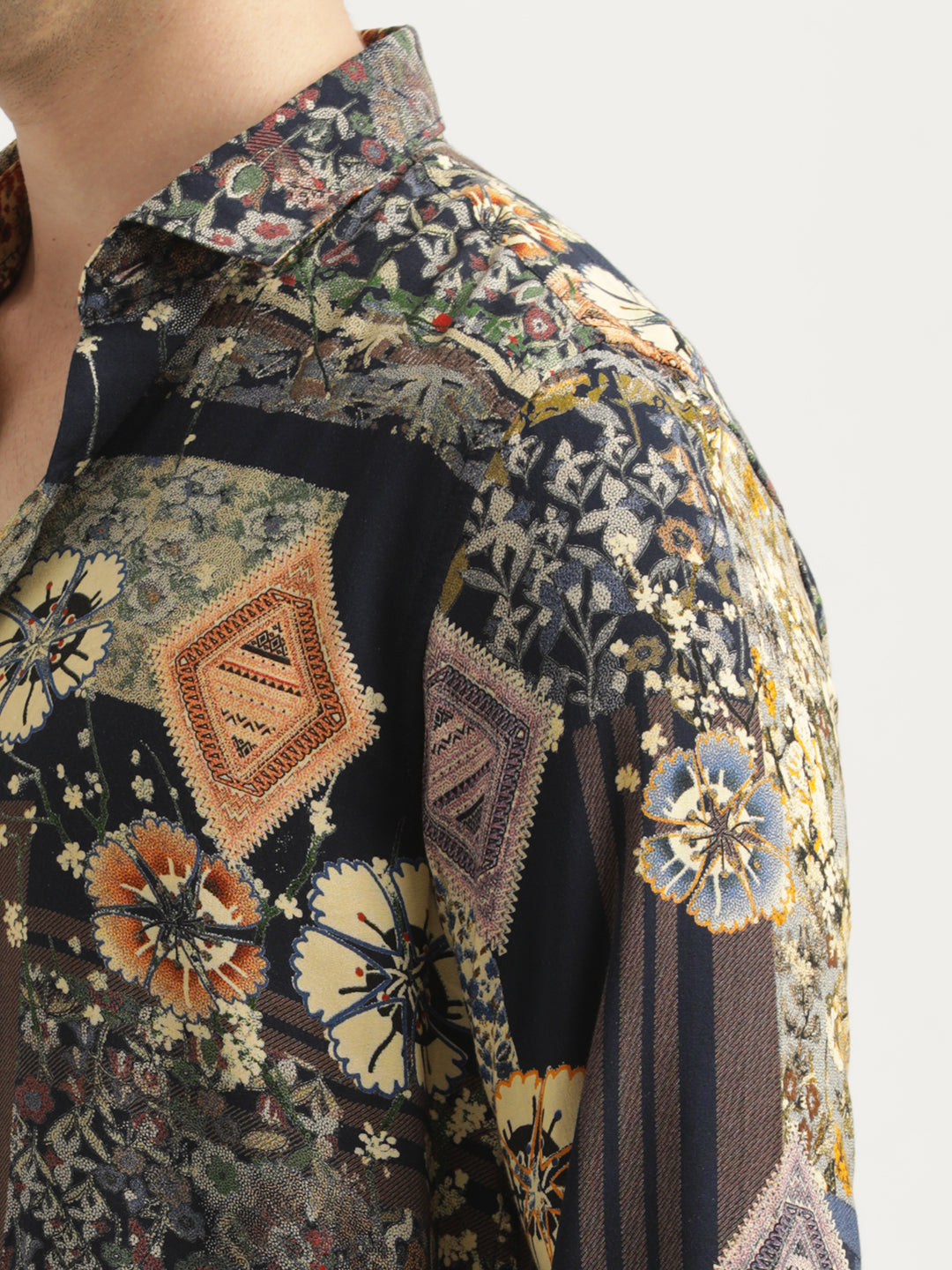 Printed Viscose Shirt Lt Cream