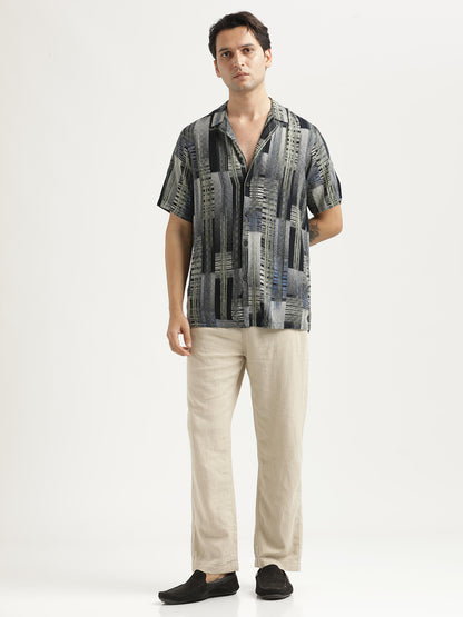 Printed Resort Shirt Dk Blue