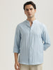 Mandarin Collar Nylon Shirt Sky blue