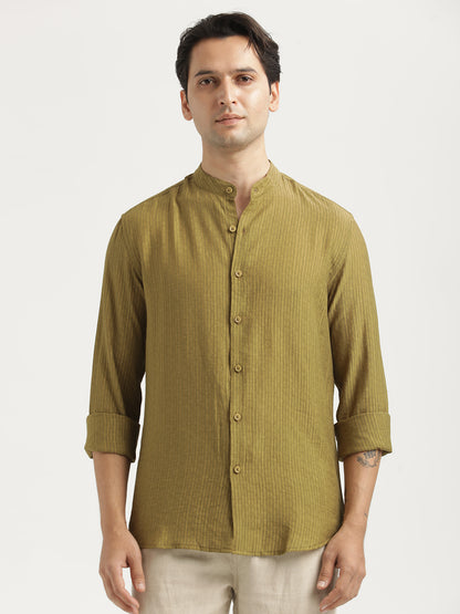 Textured Nylon Shirt Olive